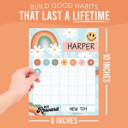 Star Sticker Chart for Kids Behavior -25 Toddler Sticker Reward Chart for Kids Incentives, Behavior Chart for Kids At Home & Classroom, Retro Incentive Chart for Classroom Must Haves - Thumbnail 5