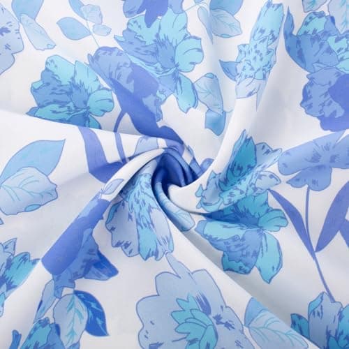 GRACE KARIN Women's 2025 Summer Boho Floral Printed Spaghetti Strap Tie Front V Neck Ruffle A Line Swing Beach Dresses - Thumbnail 5