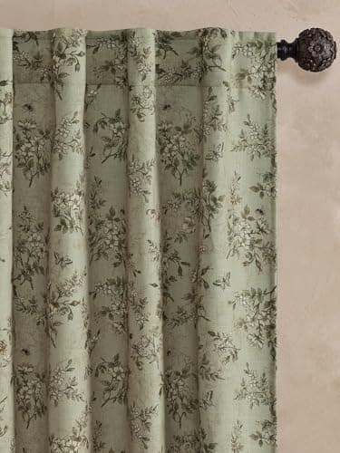 NICETOWN Small Cabinet Curtain with Floral Pattern 1 Panel, W52 x L36
