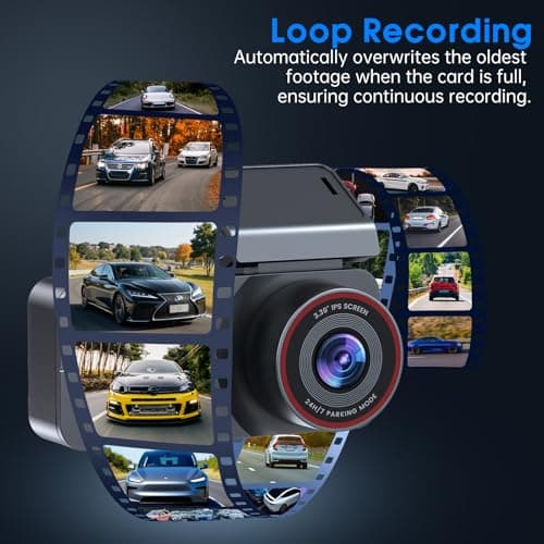 Yonvim Dash Cam 2.5K Front and Rear with 64GB Card, Car Dashboard Camera with WiFi GPS, 3.39" IPS Screen, WDR Night Vision, Loop Recording, G-Sensor, 160 Wide Angle - Easy Setup for Daily Commuters - Thumbnail 5