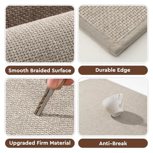 tchdio Kitchen Mats for Floor, Rubber Backed Kitchen Rugs Non Slip Washable, Superior Absorbent Kitchen Runner Rug Easy to Clean, Comfort Kitchen Floor Mat Front of Sink (Light Beige, 20" × 47") - Thumbnail 4