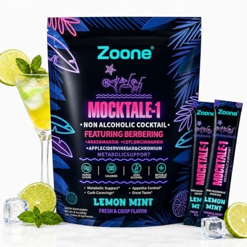 Zoone Metabolic Support Drink Mix, Lemon Mint Flavor, Mocktail-Inspired Daily Supplement with Berberine, Akkermansia, Chromium, Apple Cider Vinegar & Ceylon Cinnamon, 30 Single-Serve Packets - Image 1