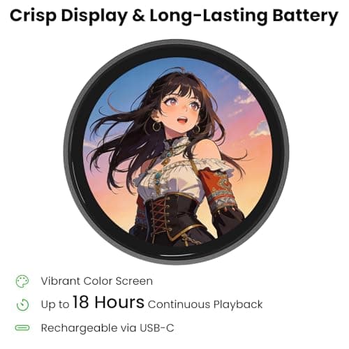 1.8'' Digital Pin Electronic Badge with IPS Touch Screen,Wearable Electronic Pin for Daily Outfits, Concert Support & Anime Conventions (gray) - Thumbnail 5