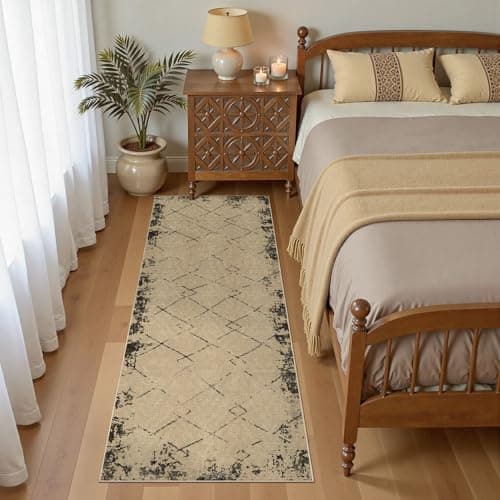 UERMEI 2x6 Outdoor Jute Runner Rug, Neutral Rugs Washable Farmhouse Patio Non Slip Runners Rug for Hallway Kitchen Bedroom Porch Laundry Bathroom Modern Brown - Thumbnail 2
