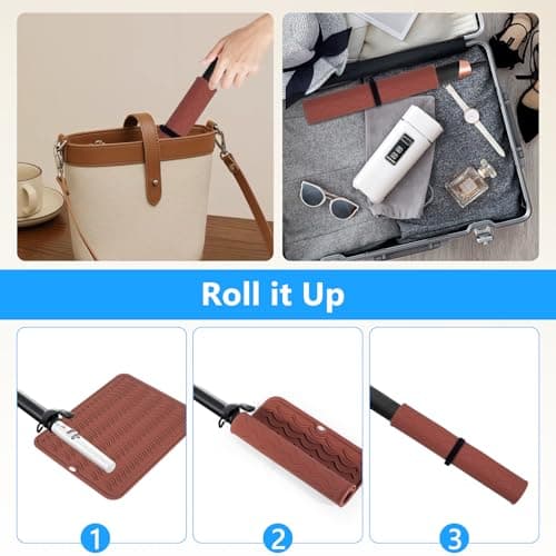 Quccefods Heat Resistant Mat Oversize Curling Iron Mat Silicone Hot Hair Tools Mat for Hair Straightener,Flat Irons,Hair Styling Tools Countertop protection Portable Travel Mat 14.2" x 11" - Thumbnail 5