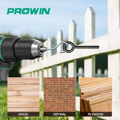 Prowin Heavy Duty Black Screw Eye Hooks, 4PCS M10 5.59 Inch Self Tapping Eyelet Bolts, Strong Eye Screws for Wood, Cables & Wire Securing, Indoor & Outdoor Heavy Duty Use - Thumbnail 5