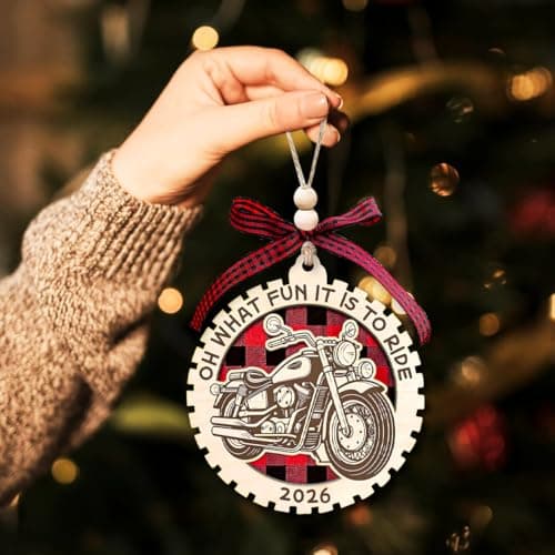 Motorcycle Christmas Ornament 2026, Wooden Motorcycle Ornaments for Christmas Tree Decor, Cool Ornaments for Men, Unique Ornament - Motocross Gifts for Men - Thumbnail 2