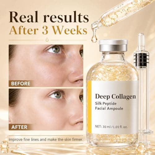 Silk Peptide Intensive Lifting Ampoule, Deep Collagen Serum, Copper Peptides, Instant Face Lift, Smooth-Looking Skin for Skincare, 1.01 Fl Oz / 30ML - Thumbnail 5