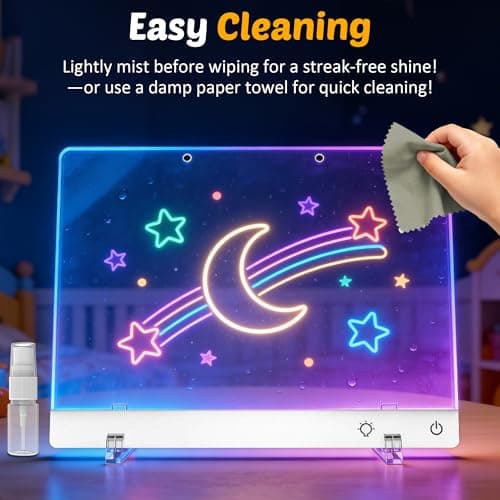 Rechargeable LED Drawing Board for Kids, 16-Inch Light Up Drawing Tablet with 7 Colors & Dimming, Arts Supplies Crafts for Kids Ages 3-8, Birthday Gifts for Girls Boys Age 5-10 - Thumbnail 5