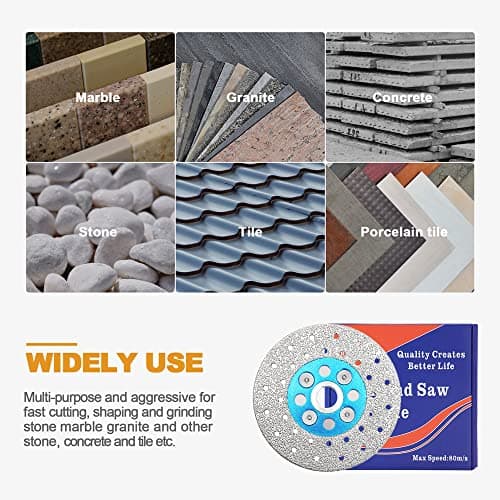 Diamond Granite Cutting Wheel,BRSCHNITT 4-Inch 100mm Vacuum Brazed Angle Grinder Diamond Blade with 5/8-11 Thread for Grinding Beveling Shaping Rounding Granite,Porcelain,Tile,Stone,Marble,Quartz - Thumbnail 5