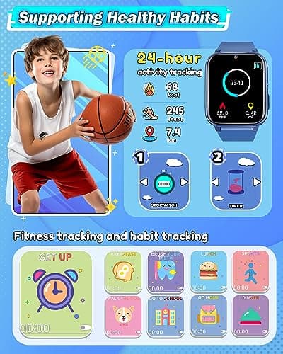 Sueseip Kids Watch for Boys Toys Age 6-8, HD Touchscreen Dual Cameras Smart Watch for Kids Ages 5-7, Kid Toys with 35 Games Learn Card Audio Story for 6 7 8 9 10 Year Old Boys Birthday Gifts - Thumbnail 6