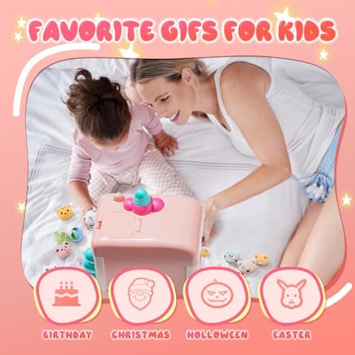 Skirfy Unicorns Claw Machine, Mini Vending Machine with Lights & Music, Adjustable Sound, Candy and Electronic Prize Dispenser, Includes 45 Toys, Candy and Birthday Gift for Kids Girls - Thumbnail 6