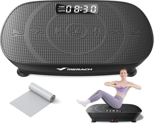 MERACH Vibration Plate Exercise Machine, Whole Body Workout Equipment for Women, Bluetooth and Silicone Pedal, Vibration Plate with Auto Mode, Vibrate Fitness Platform for Home (Black) - Image 1