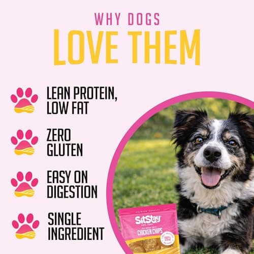 SitStay Chicken Chips Dog Treats - Travel Packs, Single Ingredient Dog Treat, Chicken Chips for Dogs for Training, Rewards and Sensitive Stomachs - Made in USA - 3 Bags - 5 Chips Each - Thumbnail 4