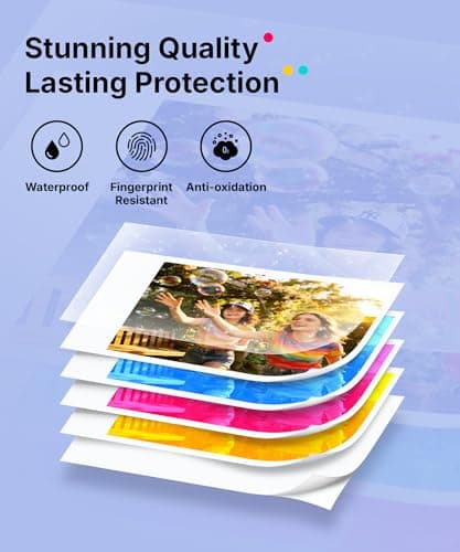 Liene Pearl N200 Pro Portable Photo Printer, Instant Mini Picture Printer for iPhone Smartphone, Thermal Dye Sublimation, Bluetooth Sticker Printer 50 Sheets 2x3 Adhesive Paper & 5 Cartridges, Purple - Thumbnail 6