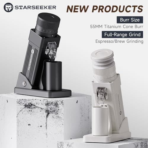 STARSEEKER E55 Pro Electric Coffee Grinder, 55mm Titanium Conical Burr - Professional Espresso Grinder with Stepless Adjustment & Anti-Static Tech, for Home, Office, Café Use - Thumbnail 2