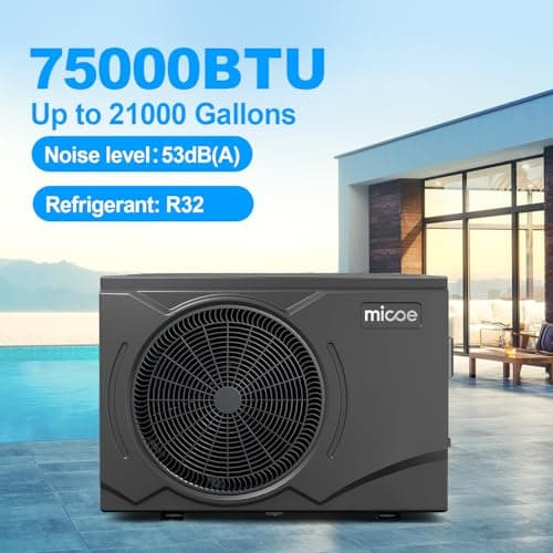MICOE 75,000 BTU Pool Heat Pump, Smart Electric Air Source Heat Pump Heater for Up to 21,000 Gallon Above Ground & Inground Pools, App Control, Heating & Cooling, 220-240V - Thumbnail 2