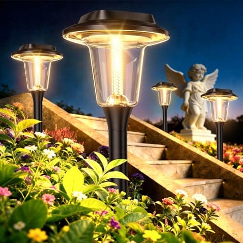 2026 New Solar Pathway Lights, 8 Pack Solar Lights Outdoor, Waterproof IP65, Upgraded Bright LED, Auto On/Off, Modern Garden Lights, Solar Powered Light for Yard, Lawn, Walkway, Driveway, Patio Decor - Image 1