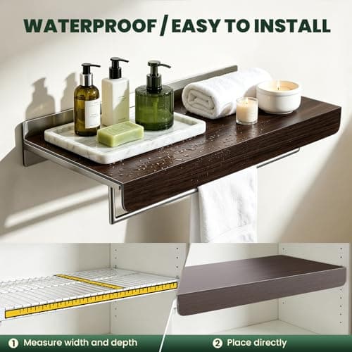 5 Pack Wire Shelf Covers for Pantry, Closet & Kitchen - Waterproof PVC Wire Rack Covers Shelves with Wood Grain Finish - Metal Shelf Liner with Acrylic Clips for Stability - Thumbnail 4