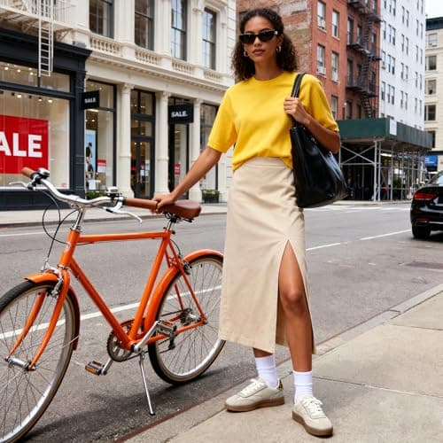 Vilanva Women's Fashion Sneakers Casual Tennis Shoes with Genuine Suede Classic Retro Gum Sole Walking Trendy Footwear Beige Multi - Thumbnail 3
