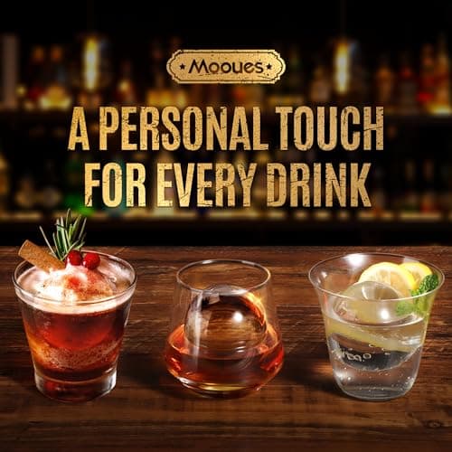 Mooues Clear Ice Ball Maker Mold, Whiskey Ice Cube Tray, 2.4 Inch Large Round Ice Molds for Cocktails Whisky Bourbon Liquor, Best Dad Ever Gifts for New Dad Husband Men who Have Everything - Thumbnail 2