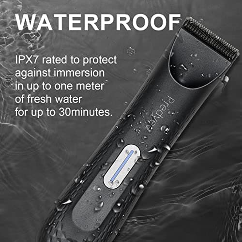 Predyee Manscape-Body Hair Trimmer for Men IPX7 Waterproof Ball Trimmer Pubic Hair with LED Light USB-C Rechargeable Wet/Dry Use for Beard Face Groin Manscaping No Nicks - Thumbnail 4