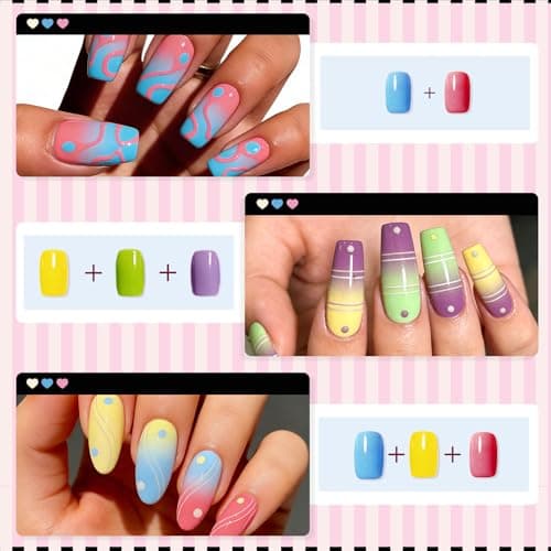 GELLAKTIK 12 Color Patting Nail Gel Polish Kit, Ombre Painting Gel Palette with Brush & Silicone Patting Pen & Nail Art Stickers - UV/LED Curing for Gradient Nails, Beginner Friendly DIY Manicure Set - Thumbnail 3