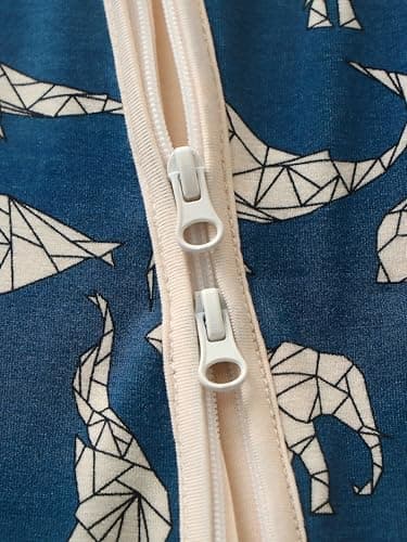 Joonberry Infant Baby Girl Clothing Bamboo Rayon Footies, Newborn outfit Footed Long Sleeve Jumpsuit with Zipper and Mitten Cuffs (Geometric Animals, 3-6M) - Thumbnail 4