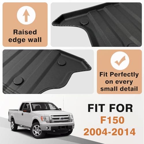 TripleAliners Truck Mat Compatible with 2004-2014 Ford F150 Accessories 5.5FT Accessories, Truck Bed Mat Heavy Duty Custom Fit All Weather Protection TPE Pickup Liner - Thumbnail 3