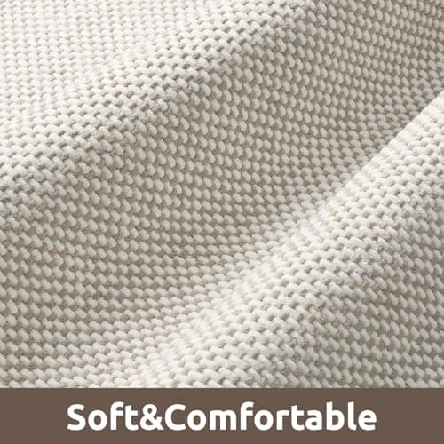 AMOAMI Chenille Bath Mat Super Absorbent Bathroom Mat Quick Dry Bath Mats for Bathroom Rubber Backed Bathroom Rugs Non Slip Washable Fit Under Door, Front of Bathtub, Sink, Beige&White 24"x36" - Thumbnail 6