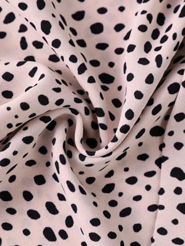 SOFIA'S CHOICE Work Tops for Women Business Casual Long Sleeve Dressy Blouse Corporate Outfits Shirts Black Beige Dot X-Large - Thumbnail 6