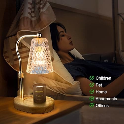 Candle Warmer Lamp, Candle Warmer Lamp with Timer - with 1 Bulbs 50W GU10 Adjustable Height, Candle Lamp Warmer for Home,Office Decoration,Etc. - Thumbnail 5