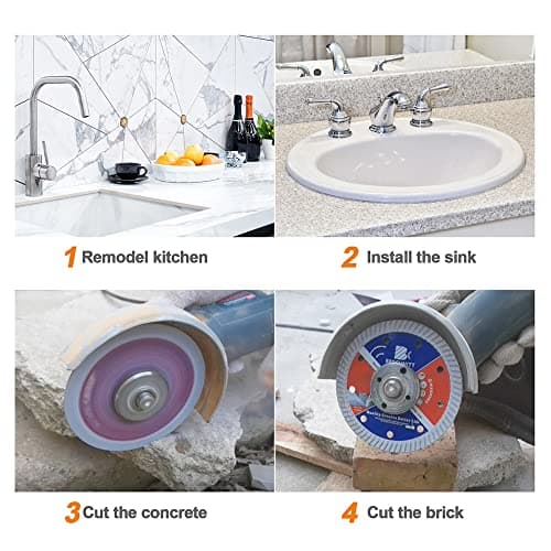 BRSCHNITT Diamond Blade for Masonry, 9 Inch (230mm) with Arbor 1"-7/8" Dry/Wet Continuous Rim Diamond Cutting Disc for Granite, Marble, Stone, Reinforced Concrete - Thumbnail 3