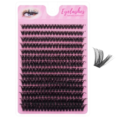 DIY Lash Extension Kit, 280PCS 80D Individual Cluster Lashes, Mixed Length 8–16mm Eyelash Extensions, At Home Lash Extensions for Natural Full Volume Look