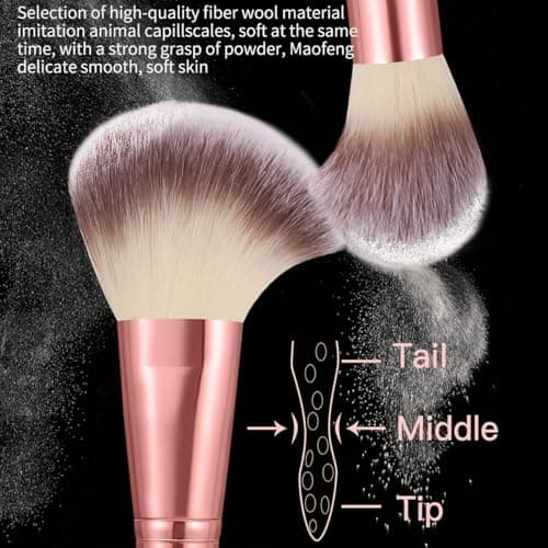HGHDBT 46Pcs Pink Makeup Brushes Set Professional Makeup Kit Multi-functional Makeup Tool Set with Facial Makeup Accessories, Foundation Makeup Brush Kit Eye and Face Make up Brushes & Tools - Thumbnail 2