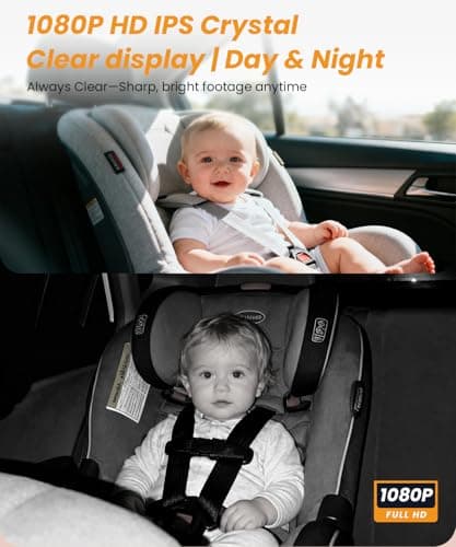 Babyvue Baby Monitor for Car with Video Recording & Playback, 1080P HD Rear Facing Baby Car Camera, 4.5" Display with Auto Night Vision, USB Plug & Play Carseat Camera for Infants, Blue - Thumbnail 4