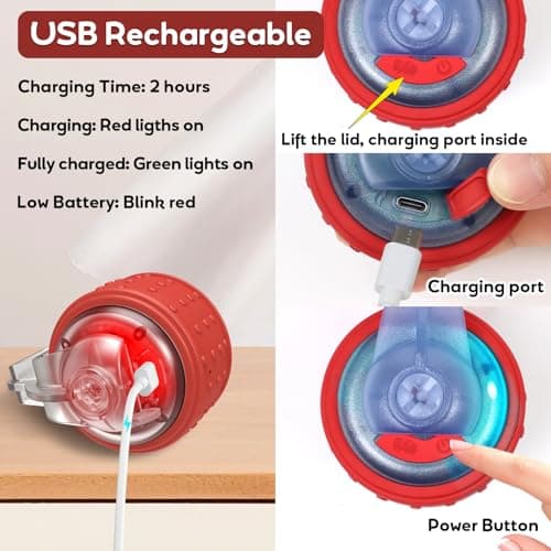 BENTOPAL Dog Toys Interactive Dogs Ball with Super High-Speed Rechargeable Dog Toy Ball for Puppies - Thumbnail 5