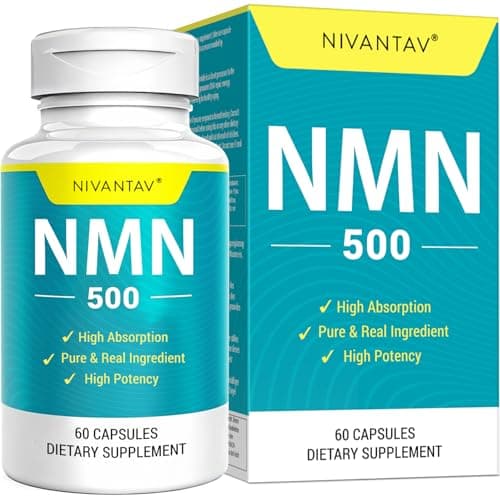 NMN Supplement, 99% Pure NMN 500mg for NAD+, 60 Capsules (60 Days Supply) - Image 1