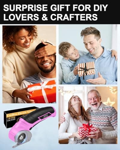 Stocking Stuffer for Women Gifts - Cordless Electric Scissors Cardboard Cutter Power Tools for Men Heavy Duty Box Shears with Safety Lock for Cardboard, Crafting, Carpet, Leather - Thumbnail 6