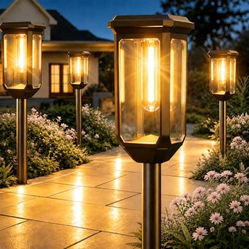 Tenmiro-Solar-Pathway-Lights-Outdoor-8-Pack-LED-Solar-Powered-Garden-Lights-Waterproof-IP65-Auto-On/Off-Outdoor-Light-for-Yard-Lawn-Patio-Path-Walkway-Driveway-Landscape-Lighting-Decor-3000K - Image 1