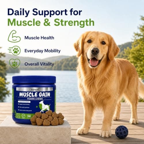 Xiderdl 11-in-1 Muscle & Weight Support Chews for Dogs – High Protein Supplement with Amino Acids, BCAAs, Antioxidants & Vitamins – Muscle Support Soft Chews for Puppies & Adult Dogs, 120 Count - Thumbnail 2