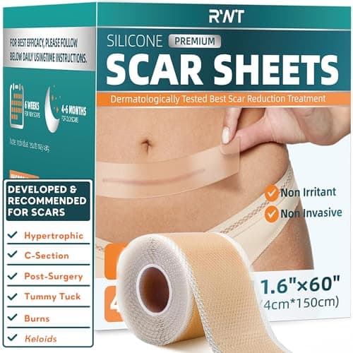 Silicone Scar Tape - 60" x 1.6" Roll - 1.5M, Scar Treatment for Improves Surgical, Keloid, Hypertrophic Scars - Medical Grade Reusable Silicone Scar Sheets - Image 1