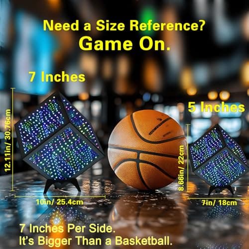 Bixobag RGB Infinity Hyper Cube Light with APP Control - Smart Infinity Mirror Night Light, 16M Colors Music Sync, Gaming Room Decor, Mood Lighting for Bedroom Desk and Party (7 Inches) - Thumbnail 4