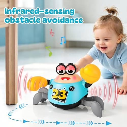 KETIEEE Crawling Crab Baby Toys 6-12 Months, Tummy Time Toys for Babies - Thumbnail 3