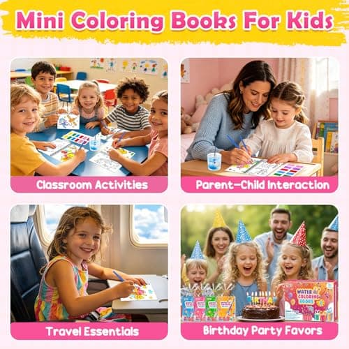 FEREDO KIDS Coloring Books Party Favors for Kids - 24 Pack Mini Water Coloring Books Paint Sets for Kids, Goodie Bags Stuffers Students Classroom Gifts Bulk, Easter Basket Stuffers Bulk - Thumbnail 6