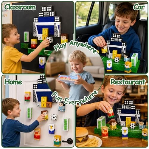 Vodolo 2026 World Cup Gift,142PCS Mini Magnetic Building Blocks with Light Up Blocks for Kids Adult - Thumbnail 5