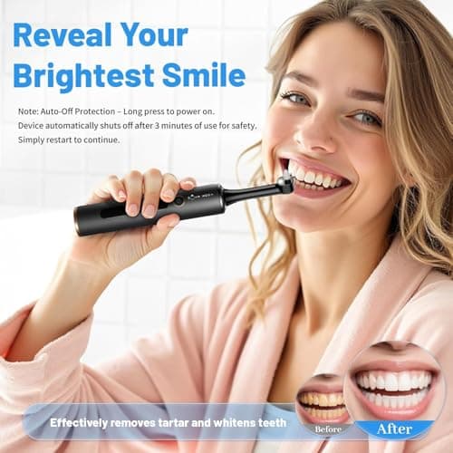 Tooth Polisher with Remineralization Gel, USB Rechargeable Teeth Whitening Kit for Cleaning and Whitening, 6 Polishing Pastes, 5 Brush Heads, LED Light, Travel Case, 4 Speeds, Easy at-Home Dental Care - Thumbnail 3