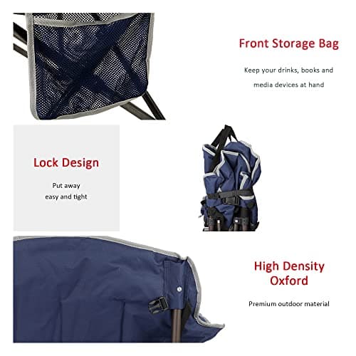 SUNNYFEEL Oversized Camping Chair Heavy Duty Folding Moon Chair Large Sofa Chair for Adults 500 LBS Portable Camp Lawn Chair with Storage Bag for Beach, Trip, Lawn, Outdoor Camp for Adults & Carry Bag - Thumbnail 6