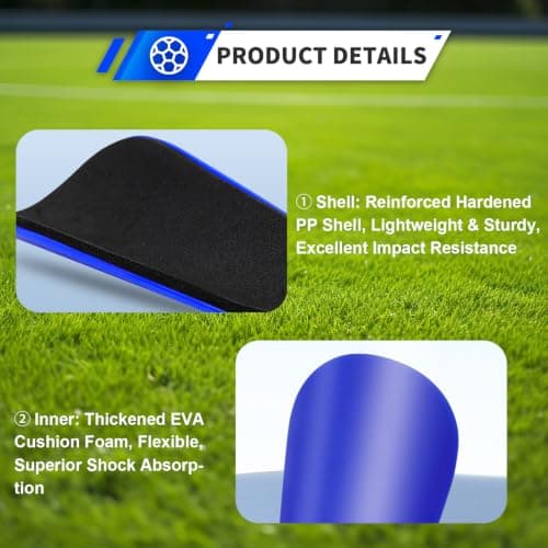 Motspo 2 Pairs Soccer Extra Mini Shin Guards for Toddler Kids Youth and Adults - Ultra Miniature Shin Guards Soccer - Extra Small Shin Pads So Light and Comfortable for Boys, Girls, Men, and Women - Thumbnail 4