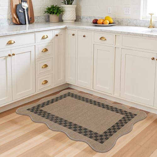 U'Artlines 2'x3' Indoor Door Mat, Entryway Rug, Non Slip Woven Washable Area Rugs, Kitchen Mats for Floor, Front Entrance Doormat for Kitchen Hall Porch Bathroom Bedroom Patio Decor (Checked) - Thumbnail 2